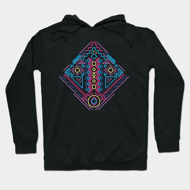 Native American Pattern in Retro Colours Hoodie by JDP Designs